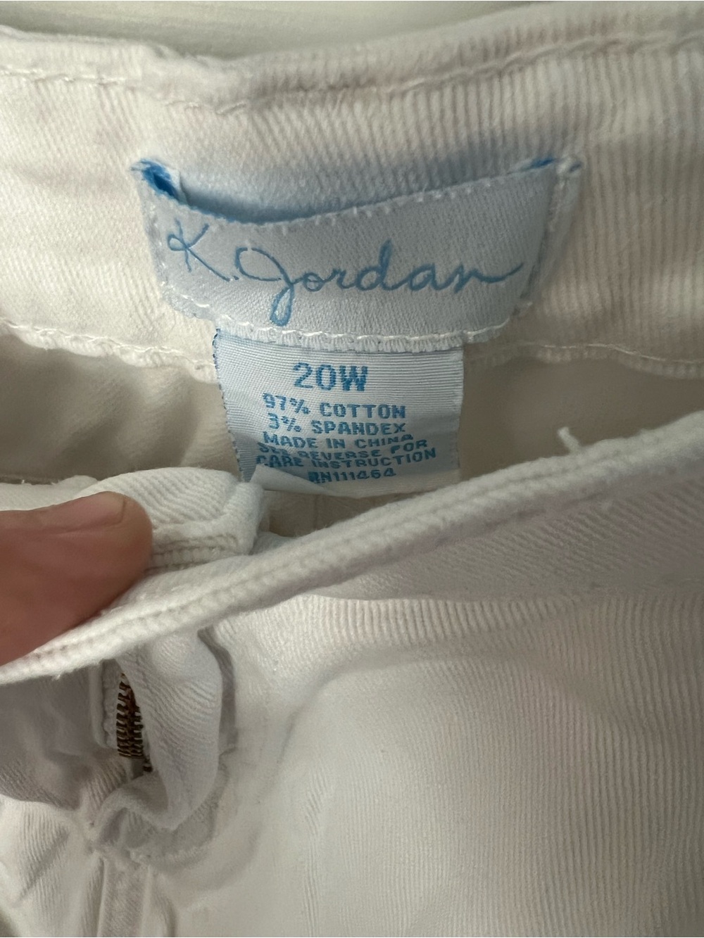 K Jordan White High-Rise Denim Crop Pants - Picture 3 of 4